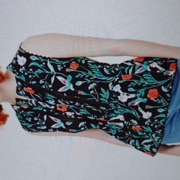 Kate Spade Jardin Poplin Peplum top extra small - Picture 2 of 10